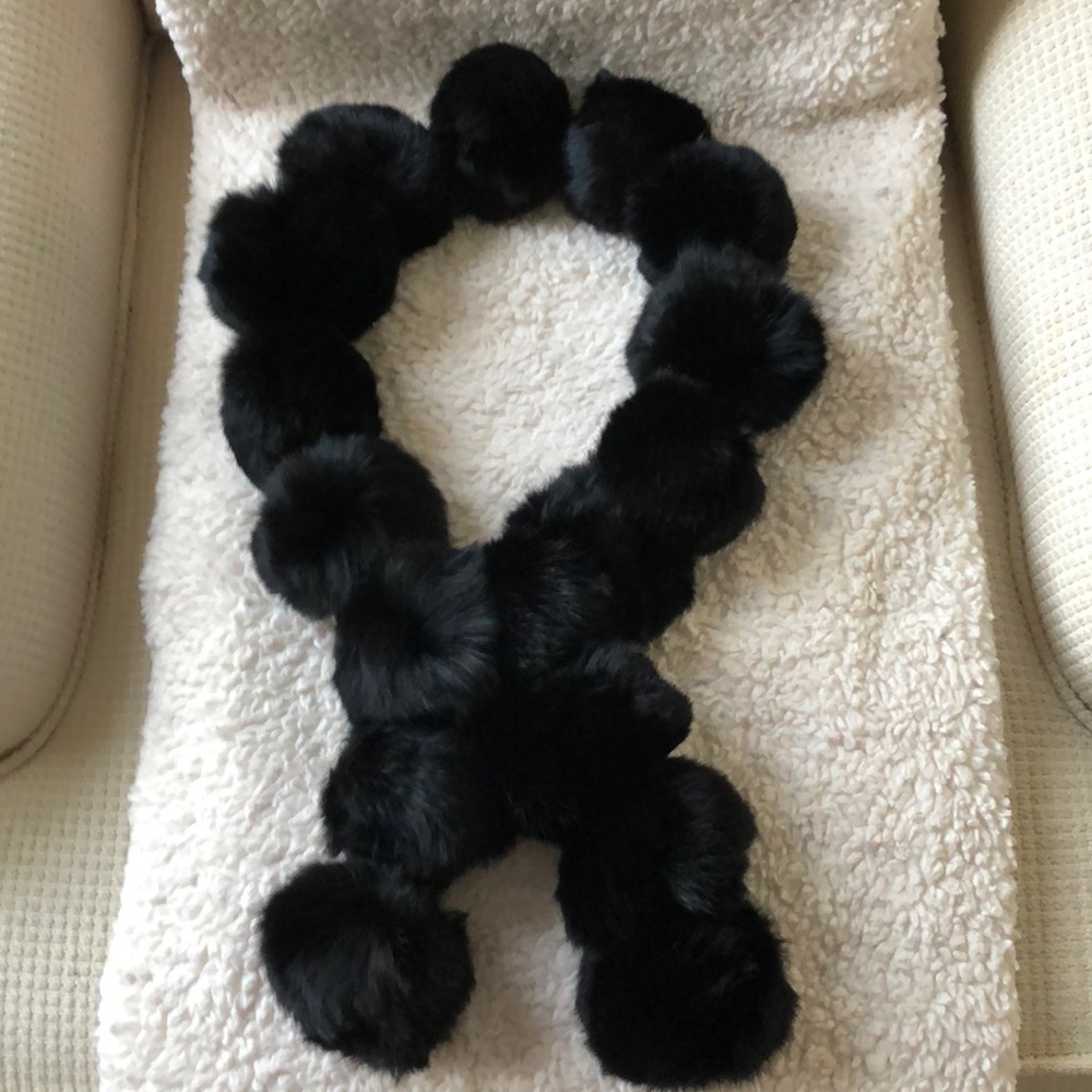 Genuine Black rabbit scarf